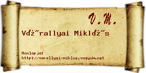Várallyai Miklós névjegykártya